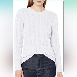 Amazon Essentials Women's Long-Sleeve 100% Cotton Cable Crewneck Sweater
